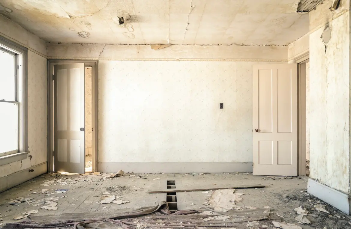 Waste disposal crew managing a cleanout project in Lake Wissota